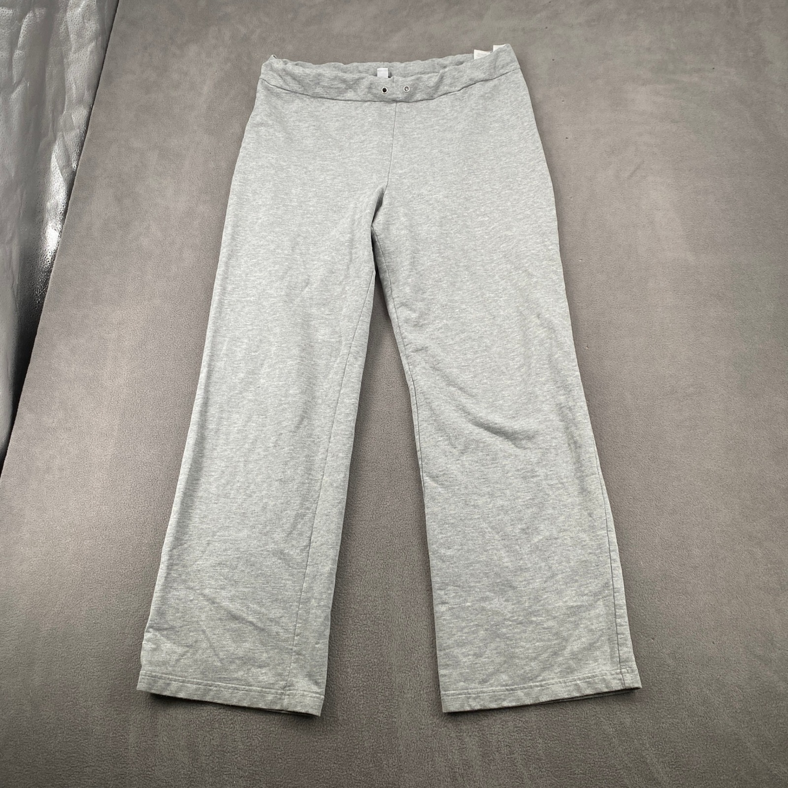 Anne Klein Sport Heather Gray Wide Leg Sweatpants Xl French Terry Lounge Pants